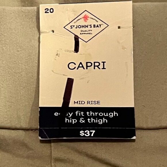 St. John's Bay Tan Capris Casual Cotton Blend - Picture 5 of 5